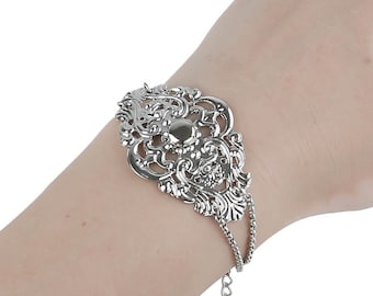 Gothic Filigree Bracelet "Viky" Delicate Hollow Bracelet Goth Victorian Bracelet Goth Girl Gifts, Halloween Jewels Victorian