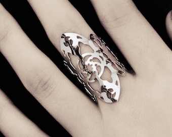 Gothic Arches Ring "Libby", Gothic Midi Ring, Gothic Jewelry, Gothic Gift For Her, Goth Wedding Jewelry, Sexy Valentines Gift