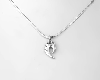 Punk Necklace Goth Pendant "Ladispoli" Chain Choker Horror Jewelry Gothic Birthday Gift, Witch Gift Idea Minimal Goth Pendant