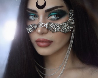 Nose Mask Face Jewelry &quot;Sika&quot; Filigree Face Frame Halloween Mask Vampire Jewelry