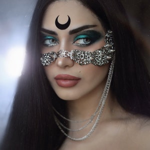 Nose Mask Face Jewelry "Sika" Filigree Face Frame Halloween Mask Vampire Jewelry