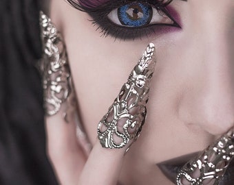 Nail Claws &quot;Katrin&quot; Claw Rings Gothic Gift Ideas Witch Jewelry, Girlfriend Gift Idea Halloween Nails Drag Queen Jewels Goth