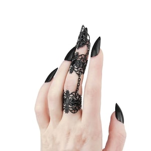 Claw Ring x1 Full Finger Ring &quot;Eleine&quot; Gothic Gift Idea Weird Halloween Jewelry Gift For Her Goth Rings Vampire Nails Halloween