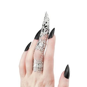 Full Finger Claw Ring x1 "Vix" Dark Alterative Goth Ring Vampire Nails Halloween - Wedding Jewelry Goth, Goth Girl Gifts