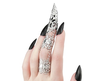 Full Finger Claw Ring x1 "Vix" Dark Alterative Goth Ring Vampire Nails Halloween - Wedding Jewelry Goth, Goth Girl Gifts