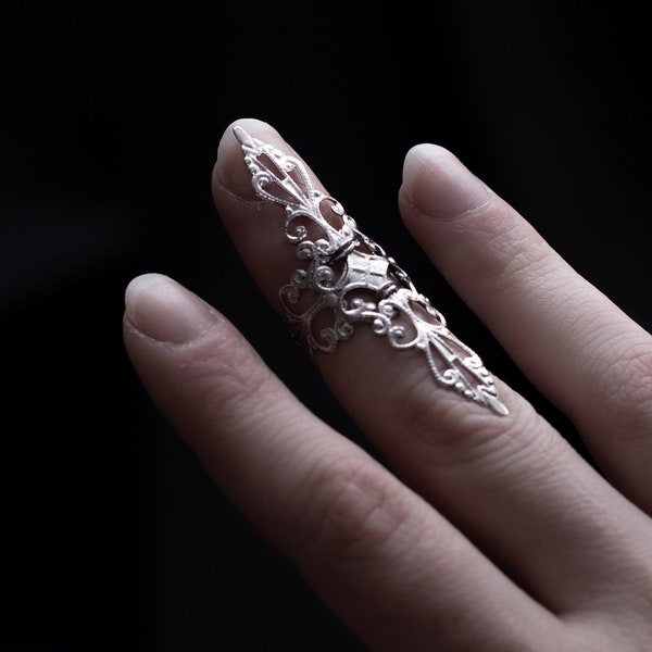 Filigree Ring Gothic Jewelry Gift for her "R-10" Midi Ring Vampire Jewelry, Goth Girl Gifts Halloween Ring