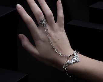 Älvaarmband Ringkedja "R-07" Armband Magdanssmycken, Ringarmband Vampyrsmycken Häxhandkedja Wiccasmycken