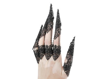 Claw Rings Whimsigoth Jewelry "Kona" Drag Queen Jewelry Scratchy Claws BDSM Gift Gothic Wedding Jewelry Halloween Vampire