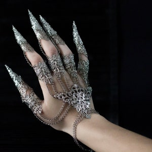 Hand Finger Claws, Metal Glove "Diablo" - Hand Armor - Vampire Jewelry, Halloween Ring, Halloween Costume