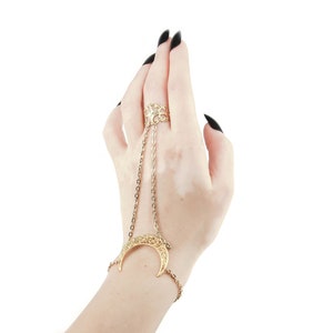 Maan Fee Armband, Maan Ring Ketting Armband, Buikdans Sieraden, Maan Ring Armband - &quot;Maan&quot; - Gotische Bruiloft, Vriendin Cadeau Idee