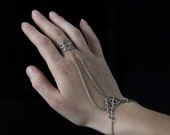 Fairy Bracelet, Ring Chain Bracelet, Belly Dance Jewelry, Ring Bracelet - "Ghibli" - Weird Jewelry, Helloween hand chain