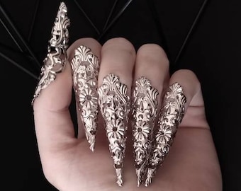 Bagues à griffes « Kya » Halloween Bijoux d’ongles Cadeau gothique, Idée cadeau petite amie Mariage gothique, Ensemble de bagues d’Halloween