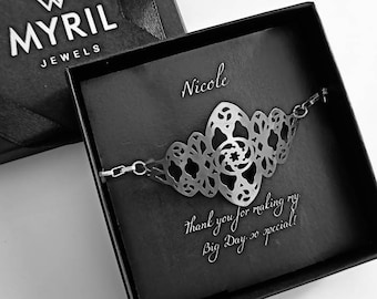 Cadeau de demoiselle d'honneur Bracelet Goth "Scipion" Cadeau de mariage pour son bracelet rigide Goth, cadeau d'anniversaire gothique demoiselle d'honneur idée cadeau mariage Goth