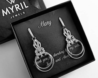 Bridesmaid Gift Dark Earrings Lightweight Gothic Hoop Earrings &quot;R-04&quot; Hoops Goth Maid Of Honor Gift Idea Gift for Goth Girlfriend