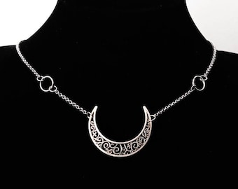 Victorian Necklace, Moon Necklace "Solstice" Vampire Jewelry Gothic Wedding Jewelry, Halloween Necklace Witch Choker Wicca Halloween