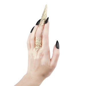Finger Claws Steampunk Jewelry "Kona" Drag Queen Accessory Claw Rings Halloween Vampire Jewels Gothic Wedding Jewelry image 12