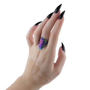 Midi Ring Gothic Jewelry Goth Ring "MARIGOT" Horror Jewelry Halloween Ring Vampire Jewels Whimsigoth image 10