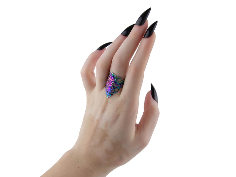 Midi Ring Gothic Jewelry Goth Ring "MARIGOT" Horror Jewelry Halloween Ring Vampire Jewels Whimsigoth image 10