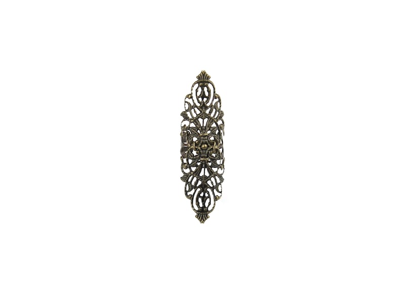 Filigraan statement ring, gotisch sieraad cadeau voor haar, brede ringen "R-09" gotisch horror cadeau, gotisch vampier sieraad Halloween afbeelding 12