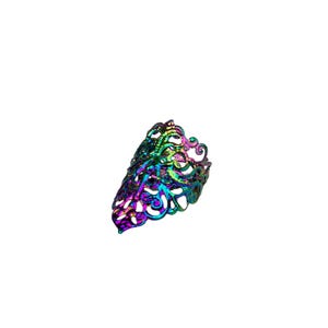 Midi Ring Gothic Jewelry Goth Ring "ANSE" Goth Halloween Ring Gift for Goth Girlfriend, Gothic Wedding Jewelry Whimsigoth Midi Ring Witchy Rainbow