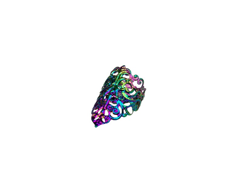 Midi Ring Gothic Jewelry Goth Ring "ANSE" Goth Halloween Ring Gift for Goth Girlfriend, Gothic Wedding Jewelry Whimsigoth Midi Ring Witchy Rainbow