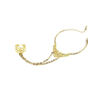 Fairy Bracelet, Ring Chain Bracelet, Belly Dance Jewelry, Ring Bracelet Ghibli Weird Jewelry, Helloween hand chain Bild 4