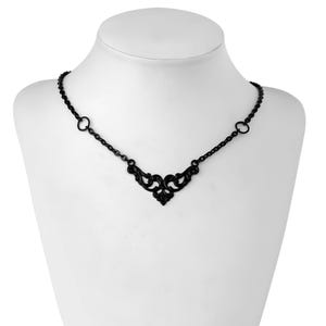 Floral Necklace Victorian Jewels "Amihan" Vampire Jewelry Goth Gift Idea Wedding Jewelry Gothic, Halloween Black Necklace Black