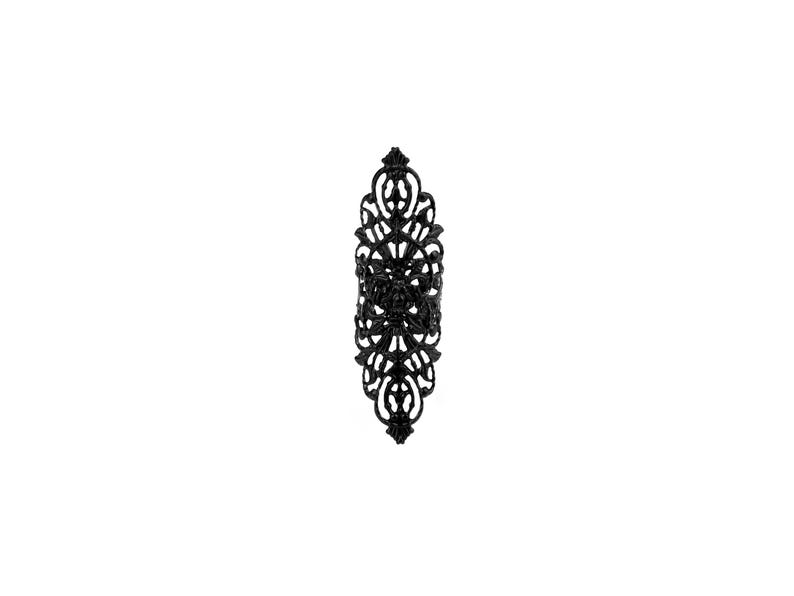 Filigraan statement ring, gotisch sieraad cadeau voor haar, brede ringen "R-09" gotisch horror cadeau, gotisch vampier sieraad Halloween afbeelding 11