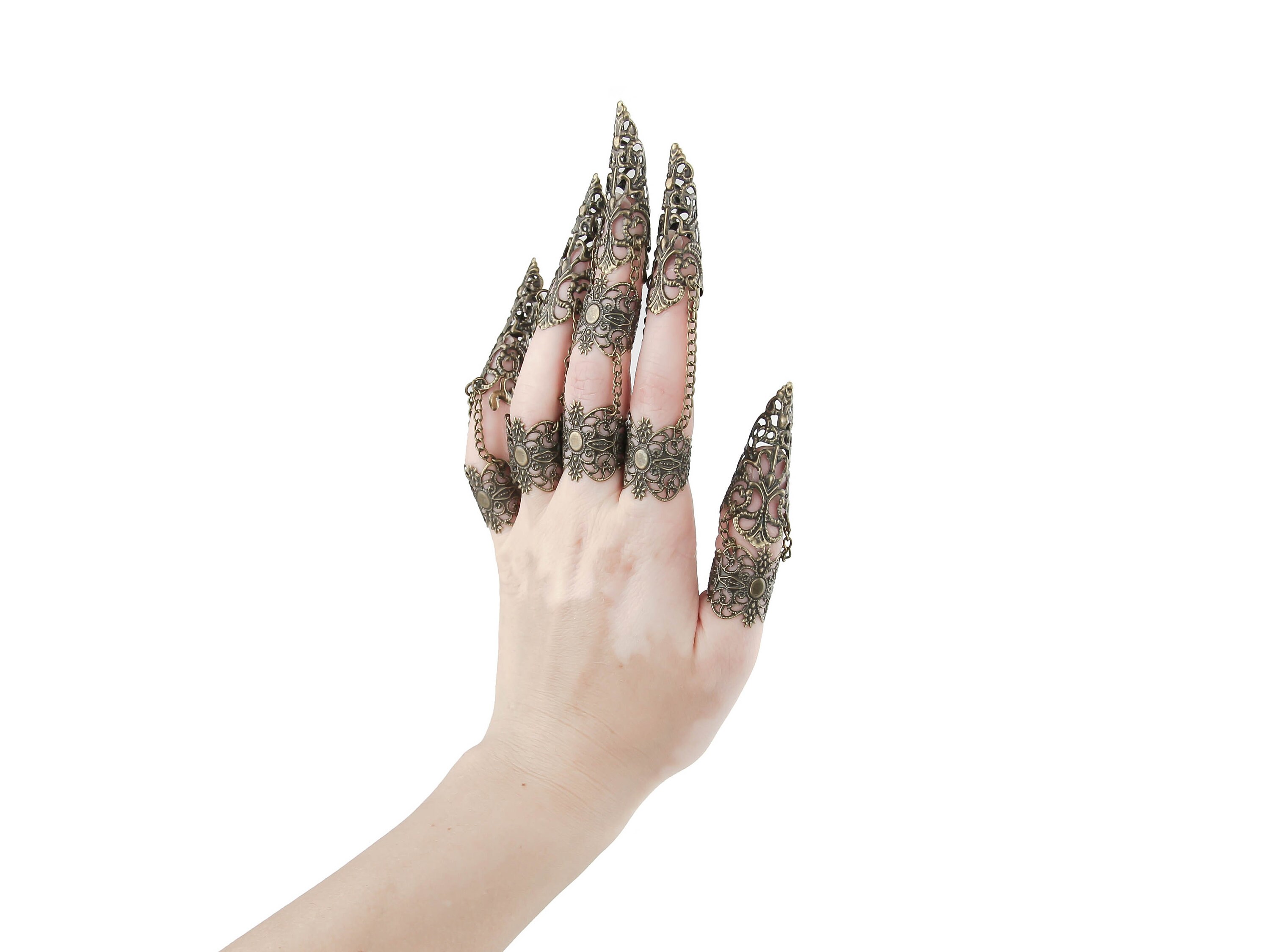 Whimsigoth Jewelry Full Finger Claw Rings 