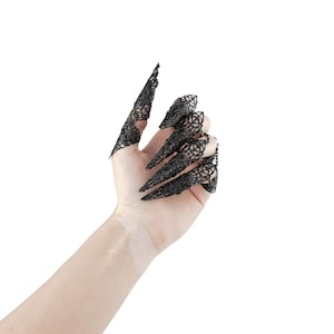 Finger Claws Steampunk Jewelry "Kona" Drag Queen Accessory Claw Rings Halloween Vampire Jewels Gothic Wedding Jewelry image 15