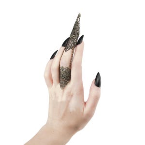 Finger Claws Steampunk Jewelry "Kona" Drag Queen Accessory Claw Rings Halloween Vampire Jewels Gothic Wedding Jewelry image 13