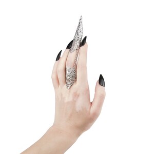 Finger Claws Steampunk Jewelry "Kona" Drag Queen Accessory Claw Rings Halloween Vampire Jewels Gothic Wedding Jewelry image 10