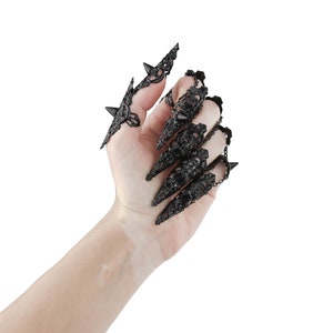 Finger Armor Divine Thorns Claw Rings Halloween Nail Jewelry Horror, Gothic Gift for Her, Witch Rings Vampire Nails image 7