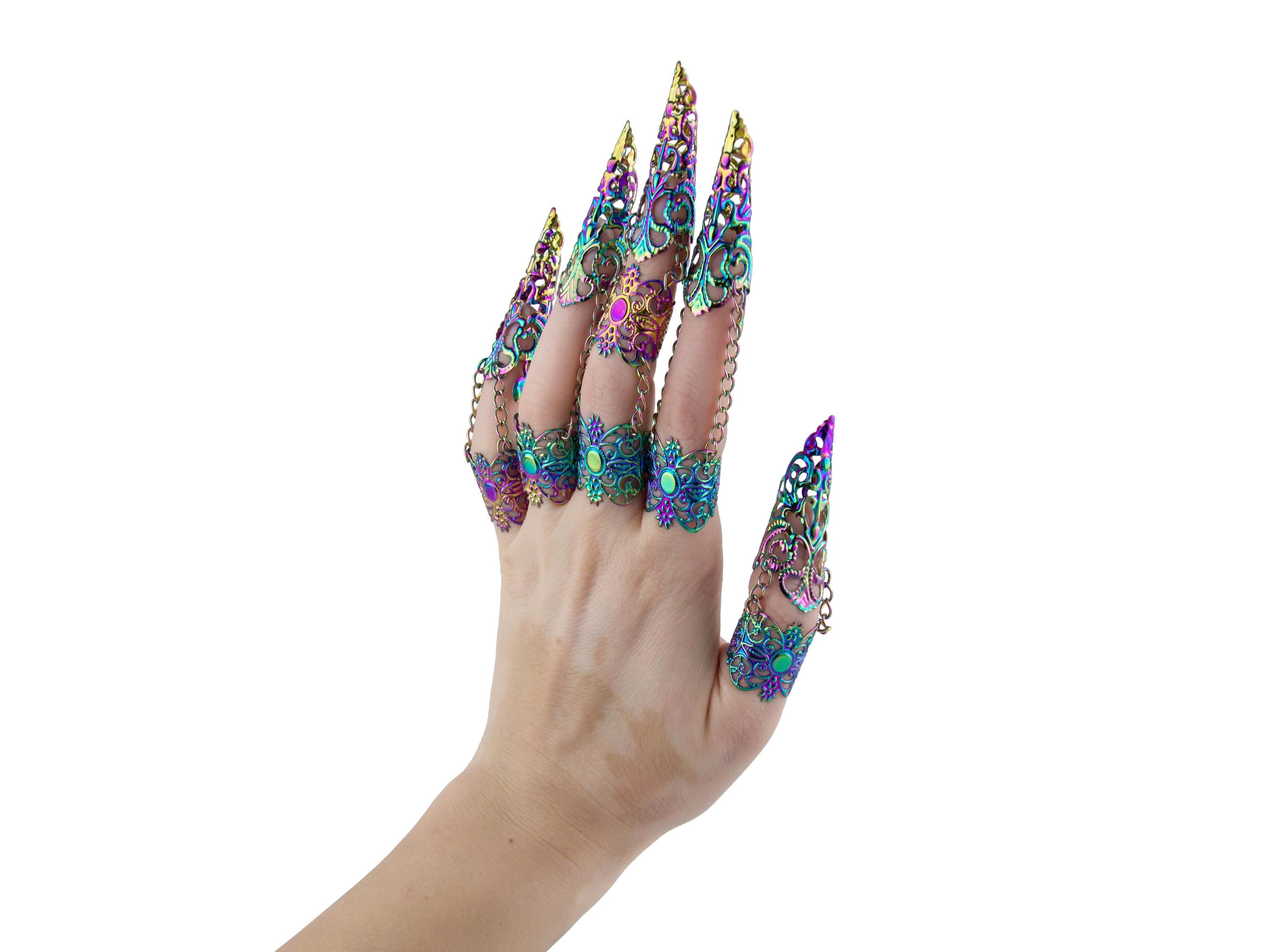 Whimsigoth Jewelry Full Finger Claw Rings 