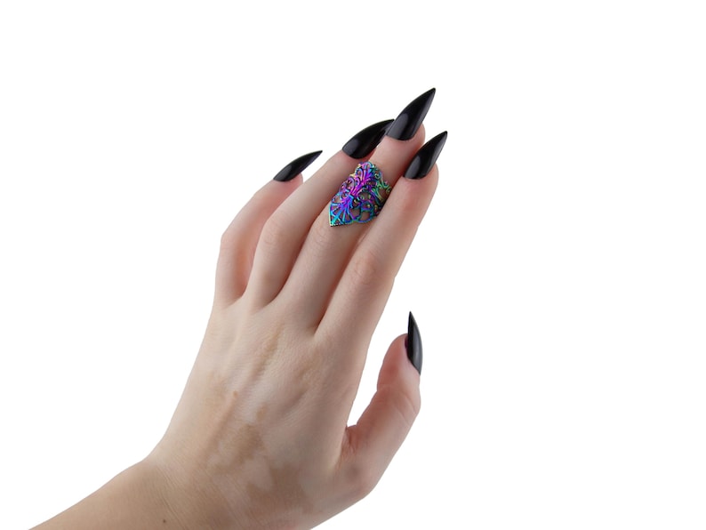 Midi Ring Gothic Jewelry Goth Ring "MARIGOT" Horror Jewelry Halloween Ring Vampire Jewels Whimsigoth image 9