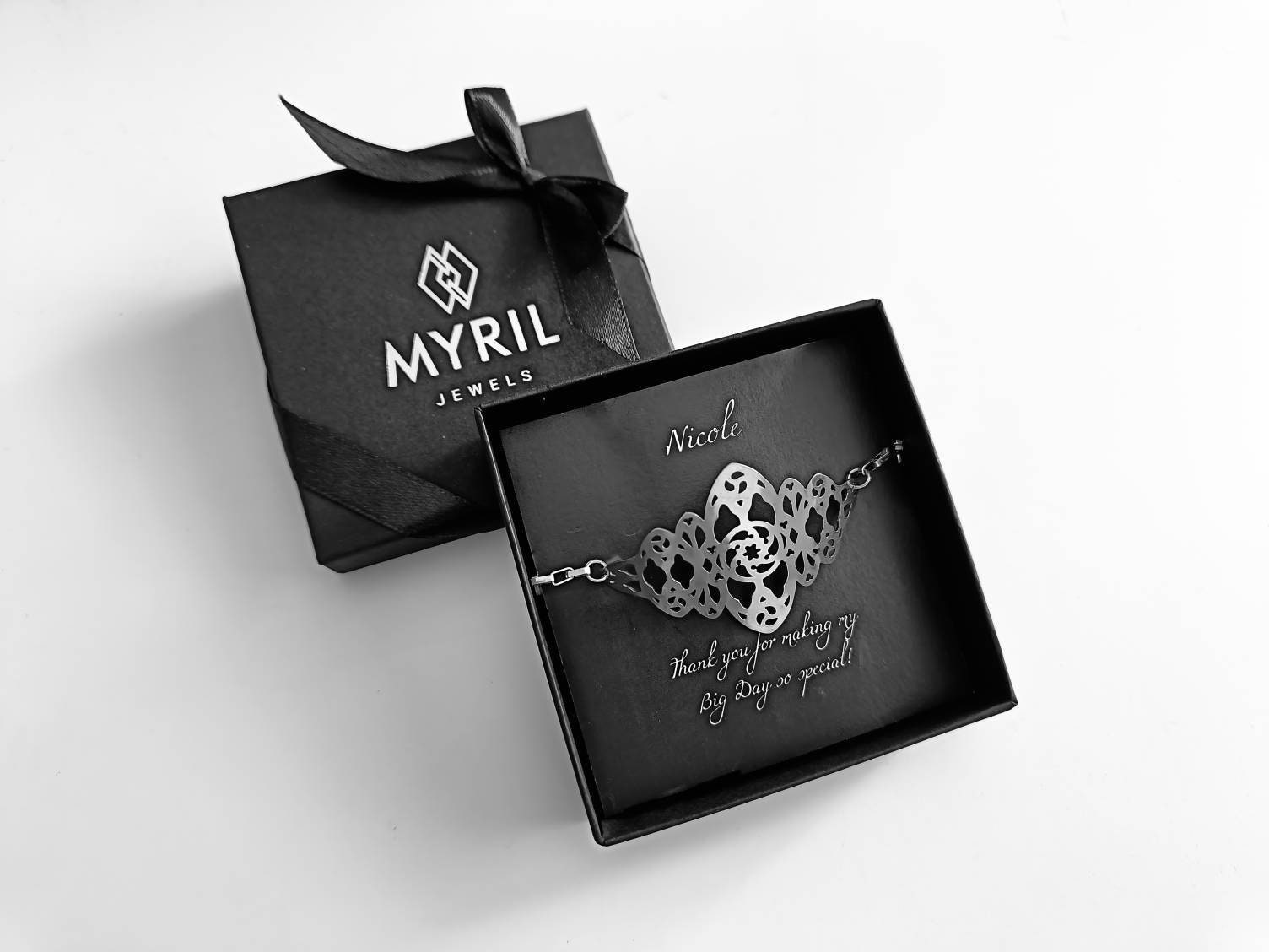 Bridesmaid Gift Goth Bracelet "Scipio" Wedding Gift For Her Goth Rigid Bracelet, Birthday Gift Gothic Maid Of Honor Gift Idea Wedding Goth