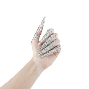 Finger Claws Steampunk Jewelry "Kona" Drag Queen Accessory Claw Rings Halloween Vampire Jewels Gothic Wedding Jewelry image 14