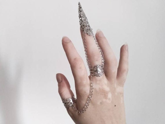 Punk Full finger Joint articulated Armour Ring Claw Tip Gold/Silver Tone Unisex Punk Full finger Joint articulated Armour Ring Claw Tip Gold/Silver Tone Unisex