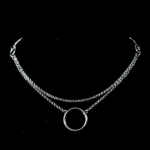 Hoop Necklace &quot;Etesian&quot; Minimal Geometric Choker - Bridesmaid Gift Goth, Goth Girl Gifts, Horror Valentine Gift