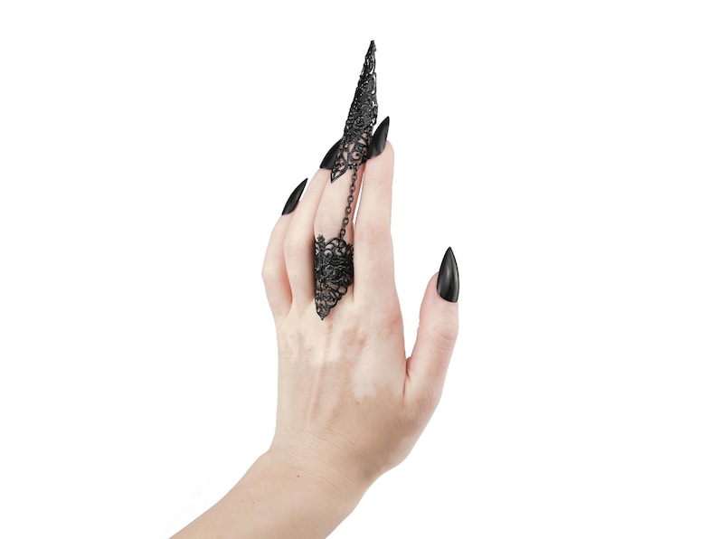 Finger Claws Steampunk Jewelry "Kona" Drag Queen Accessory Claw Rings Halloween Vampire Jewels Gothic Wedding Jewelry image 11