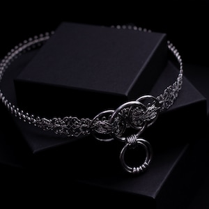 Filigraan choker met hoepels R-03, gothic cadeau voor haar punk ketting, grunge choker, cadeau voor goth vriendin afbeelding 4