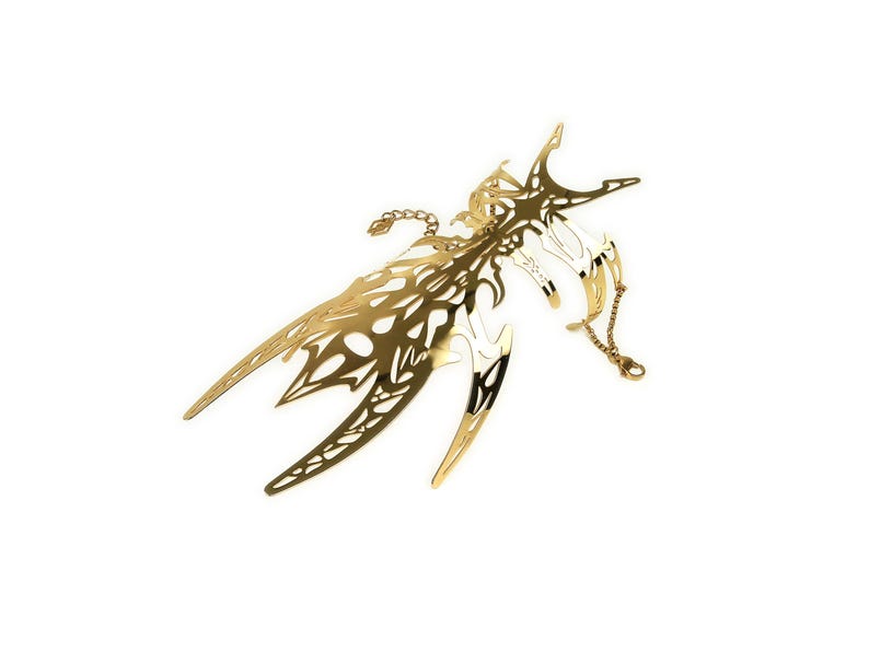 Brazalete de estilo neogótico llamativo "Ecliptica" Brazalete de ciencia ficción oscura Neo gótico, brazalete de Halloween Joyas llamativas Vampirecore imagen 4