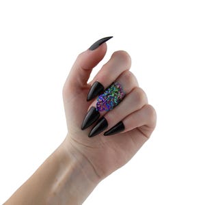 Midi Ring Gothic Jewelry Goth Ring "ANSE" Goth Halloween Ring Gift for Goth Girlfriend, Gothic Wedding Jewelry Whimsigoth Midi Ring Witchy image 9
