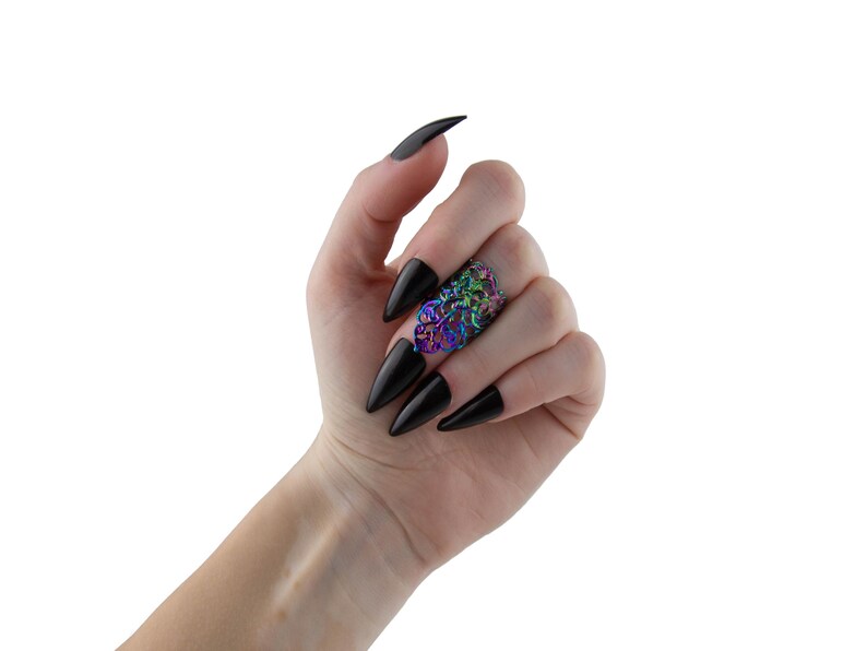 Midi Ring Gothic Jewelry Goth Ring "ANSE" Goth Halloween Ring Gift for Goth Girlfriend, Gothic Wedding Jewelry Whimsigoth Midi Ring Witchy image 9