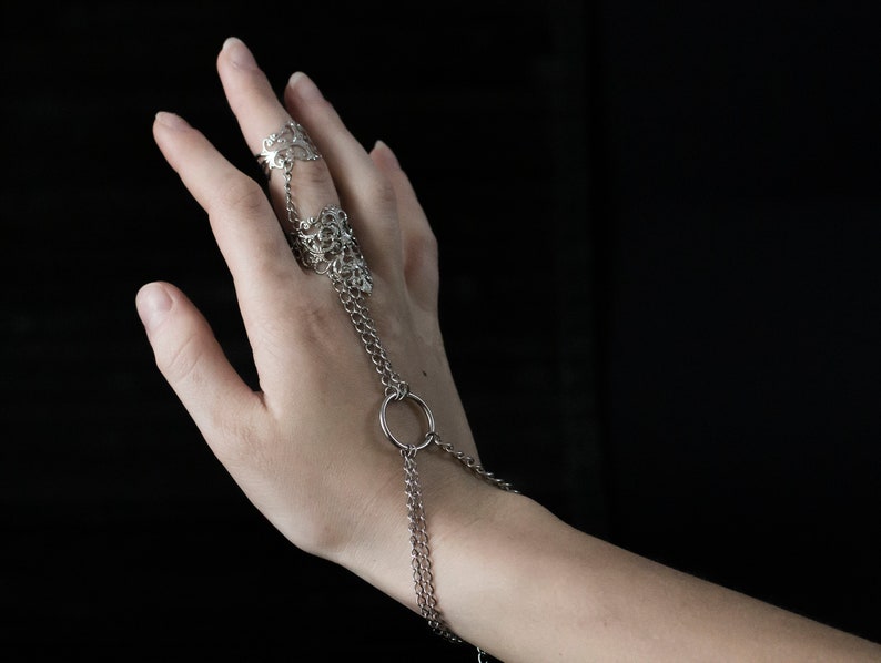 Fairy Bracelet Ring Bracelet Punk Jewelry Ring Chain Bracelet Gilavar Hand Chain