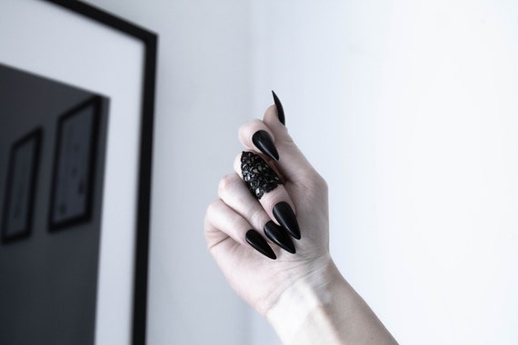 Midi Ring Gothic Jewelry Goth Ring "ANSE" Goth Halloween Ring Gift for Goth Girlfriend, Gothic Wedding Jewelry Whimsigoth Midi Ring Witchy