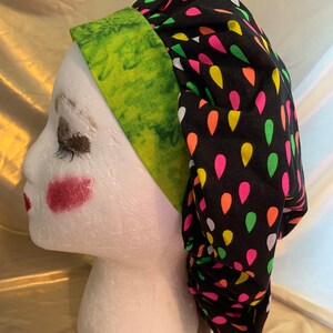 Neon Color Bouffant  Scrub Hat