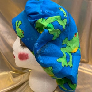 Frog bouffant  Scrub Hat/ Scrub Hat/ Women’s Scrub Hat/ Scrub cap