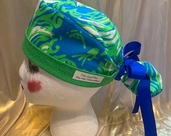 Designer Ponytail Scrub Hat - Bright Color Cotton Cap