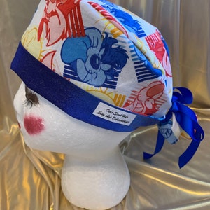 Scrub hat for women/ Cartoon  scrub hat/ ponytail scrub cap/ scrub hat/ scrub cap/ ponytail scrub hat